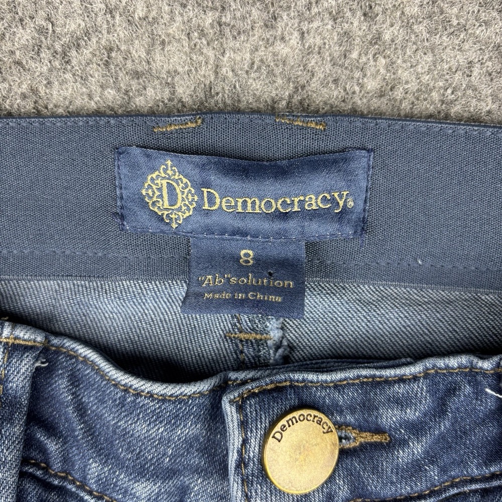 Democracy Absolution Jeans Womens 8 Wide Leg Raw Hem Stretch Denim Blue Casual - Picture 3 of 14
